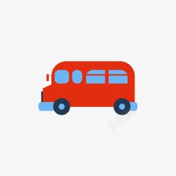 红色的公共汽车矢量图素材