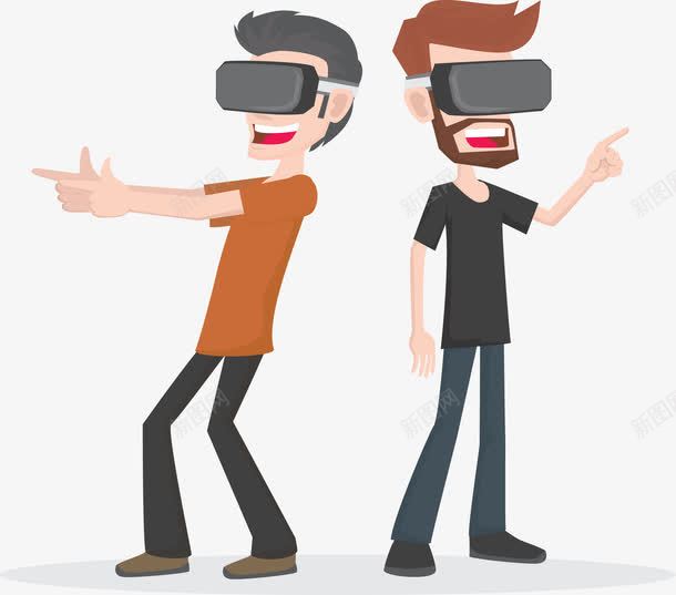 手绘VR体验png免抠素材_88icon https://88icon.com VR体验 卡通 成年人 手绘 虚拟现实