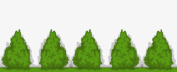 一排绿色的树素材