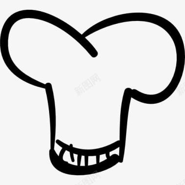 黄鳝煲厨师帽手绘工具图标图标
