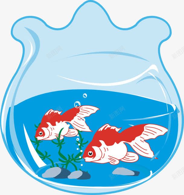 鱼缸里的小鱼png免抠素材_88icon https://88icon.com 卡通 小鱼 蓝色 鱼缸
