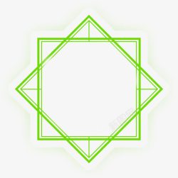 绿色简约立体方形重叠素材