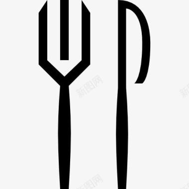 餐厅界面标志的刀和叉夫妇图标图标