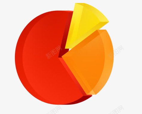 黄色效果饼状图图标图标