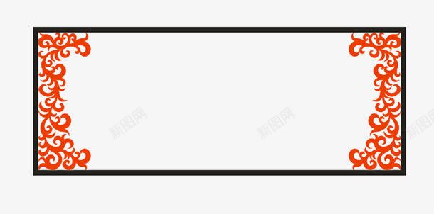 黑色边框png免抠素材_88icon https://88icon.com 红色卷边相框 红色简易相框 花纹边框