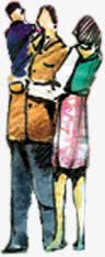一家三口男女人物手绘素材