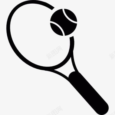 网球球拍和网球图标图标