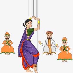跳印度舞的女孩素材