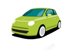 浅绿色的卡通小汽车素材