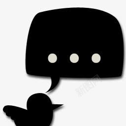 黑色对话框小鸟对话框图标图标
