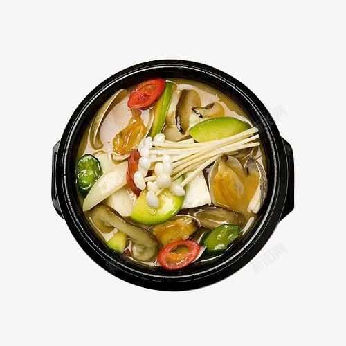 石锅里的料理汤png免抠素材_88icon https://88icon.com 海带汤 番茄 笋瓜 金针菇 香菇