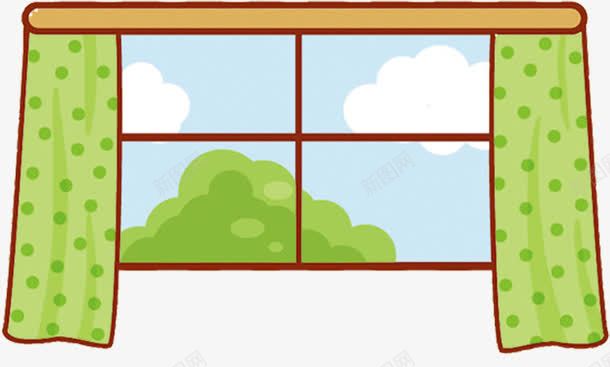 窗帘窗户png免抠素材_88icon https://88icon.com 窗 窗帘 窗户 绿色