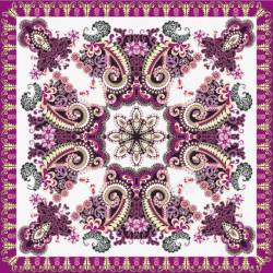 紫红色孔雀元素地毯素材