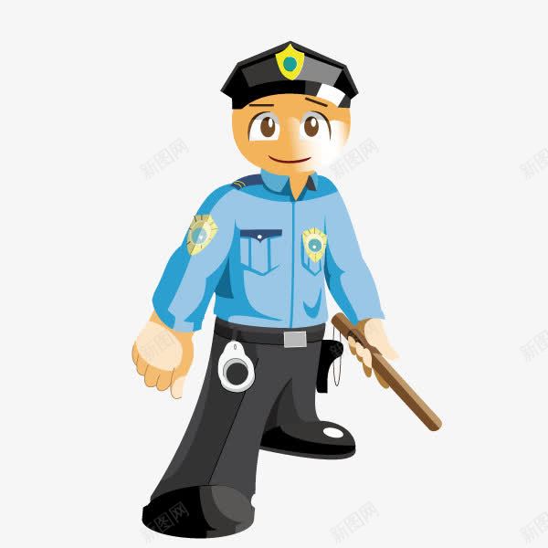 带着警棍的警察矢量图ai免抠素材_88icon https://88icon.com 人物 手绘 手铐 警察 矢量图