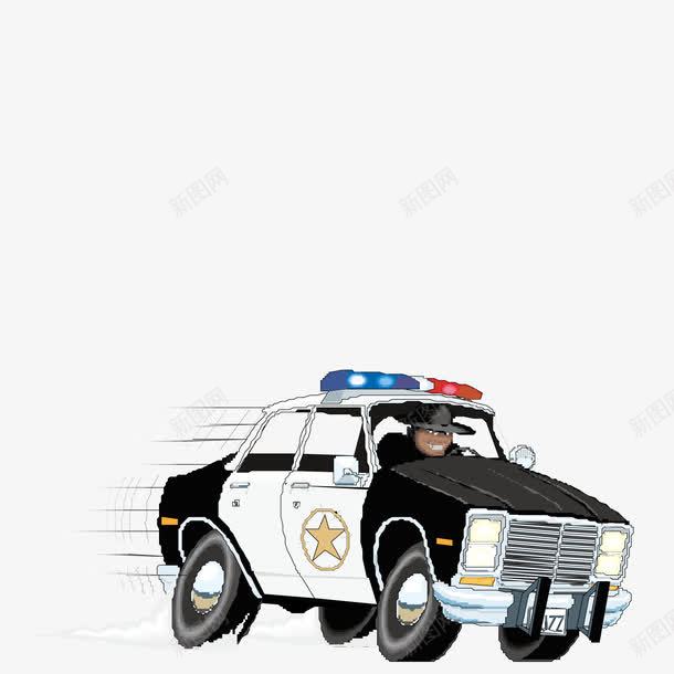 开着警车的警察png免抠素材_88icon https://88icon.com 罪犯 警察 警车