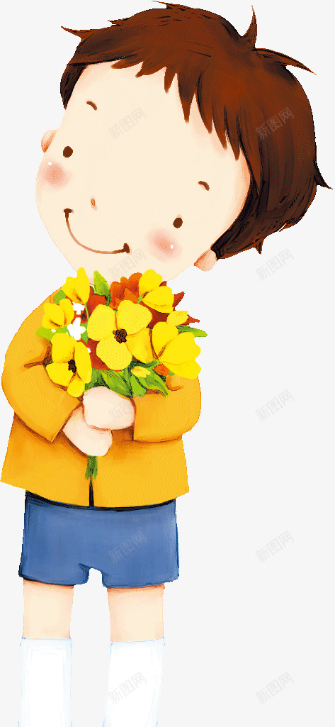 抱着鲜花的小女孩png免抠素材_88icon https://88icon.com 孩子 小女孩 抱着 鲜花