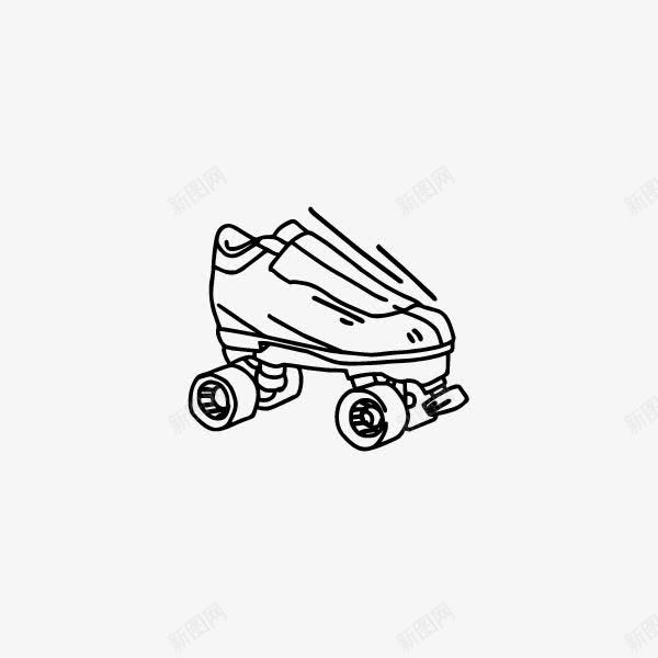 卡通手绘黑色的溜冰鞋png免抠素材_88icon https://88icon.com 创意 动漫动画 卡通手绘 溜冰鞋 轮子 鞋子 黑色