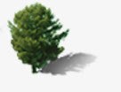 绿色卡通朦胧小树素材