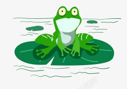 卡通处暑节气绿色小青蛙素材