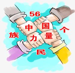 中国五十六个名族的力量素材