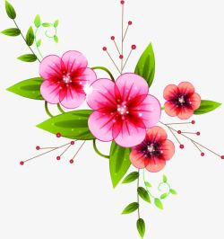 粉色唯美花朵植物装饰素材