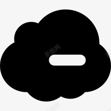 黑色丝带云带负号图标图标
