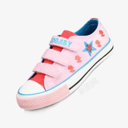 产品实物粉色童鞋帆布鞋板鞋素材