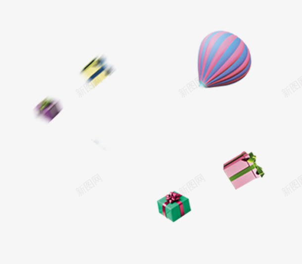 浮动氢气球png免抠素材_88icon https://88icon.com 气球 漂浮 礼物盒