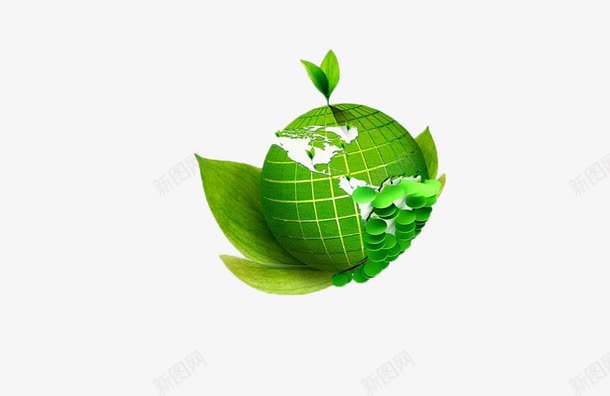 绿叶包裹着的地球png免抠素材_88icon https://88icon.com 包裹的地球 地球 绿叶包裹的地球 绿色地球