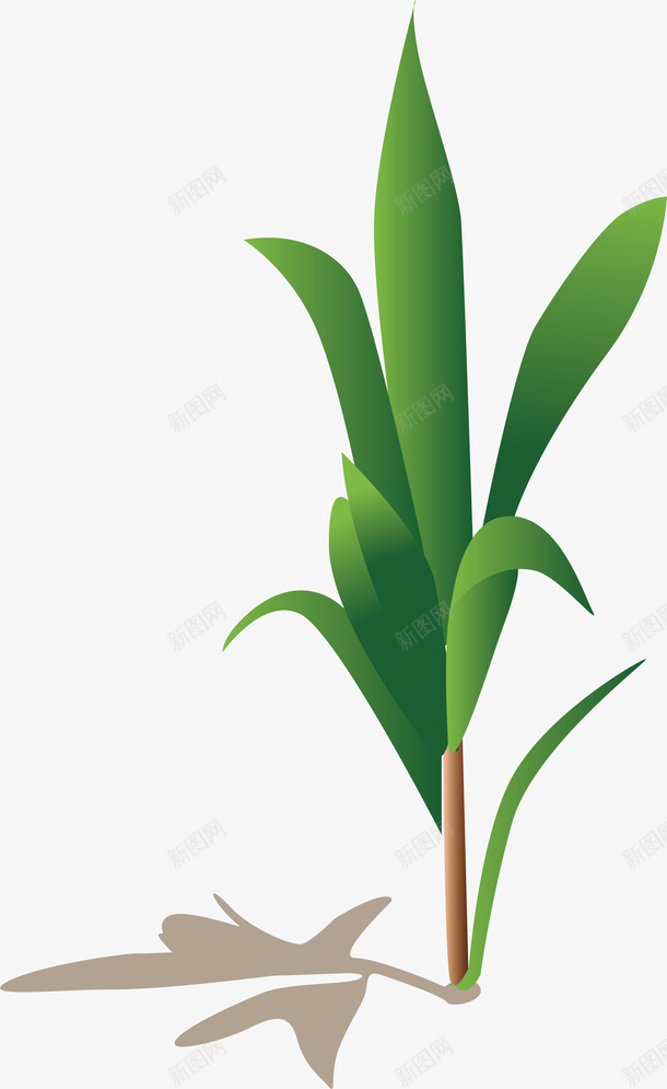 绿色小草矢量图ai免抠素材_88icon https://88icon.com 小草 春天 植物 绿色 矢量图