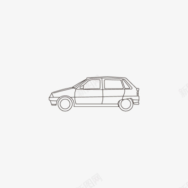 动画卡通手绘白色气车图标图标