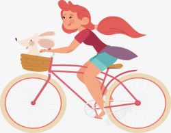 粉红色单车骑自行车的女孩高清图片