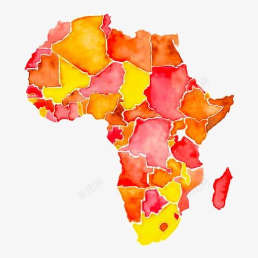 水彩非洲地图png免抠素材_88icon https://88icon.com 创意非洲地图 地图 板块 粉色非洲地图 非洲