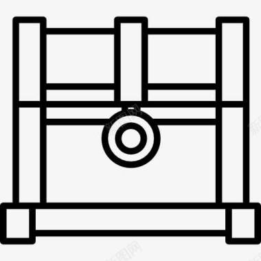 复古木箱子胸部图标图标