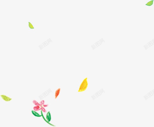 创意彩绘风格花朵树叶png免抠素材_88icon https://88icon.com 创意 彩绘 树叶 花朵 风格