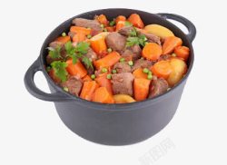 一锅胡萝卜炖肉素材