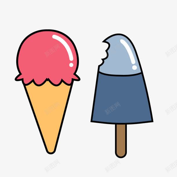 夏季冰棒甜筒png免抠素材_88icon https://88icon.com 冰淇淋 卡通冰棒 夏季冰棒 红色甜筒 背景装饰