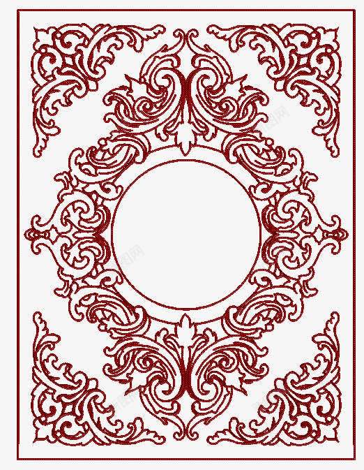 古风砖红花朵边框装饰png免抠素材_88icon https://88icon.com 古风 花朵 装饰 边框