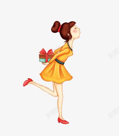 收到礼物的女孩png免抠素材_88icon https://88icon.com 亲吻 女孩 礼物