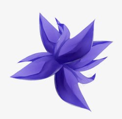 蓝紫色花朵手绘插画素材