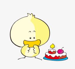 黄色小鸭子蛋糕素材