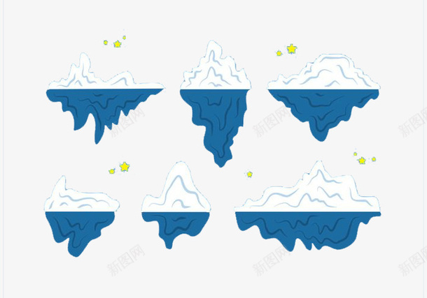 一座座冰川png免抠素材_88icon https://88icon.com 一座冰山 冰峰 冰川 卡通冰山 海报素材 蓝白色冰山 风景 风景素材