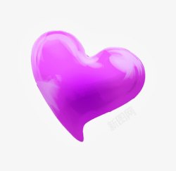 紫色创意抽象爱心亮光素材