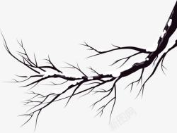黑色卡通树枝装饰图案素材