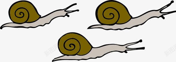 三只可爱的卡通蜗牛png免抠素材_88icon https://88icon.com 卡通 可爱 可爱卡通 蜗牛