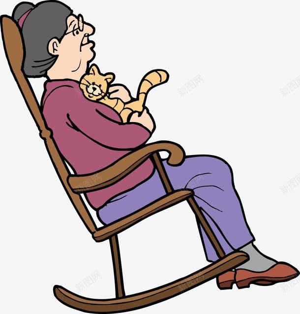 躺椅上的奶奶png免抠素材_88icon https://88icon.com 和蔼 奶奶 安详 躺椅