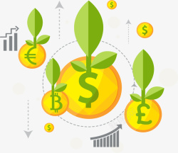 金币树叶矢量图素材