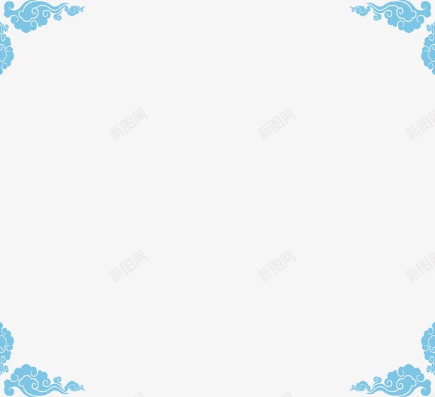浅蓝色花纹边框png免抠素材_88icon https://88icon.com 浅蓝色 边框