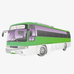 绿色大巴公交车长途车素材