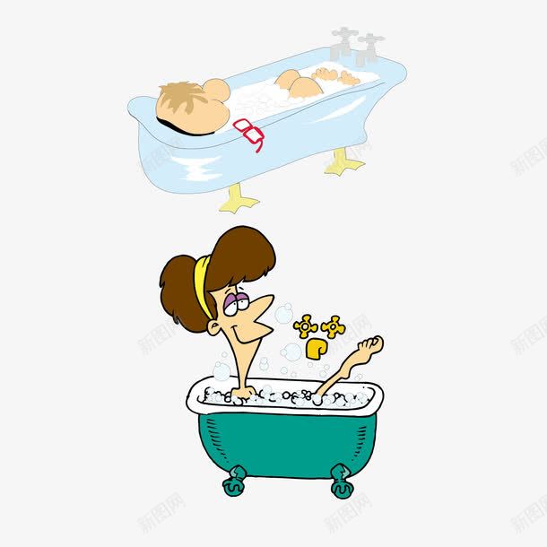 漫画浴缸泡澡png免抠素材_88icon https://88icon.com 泡澡 浴缸 漫画 素材